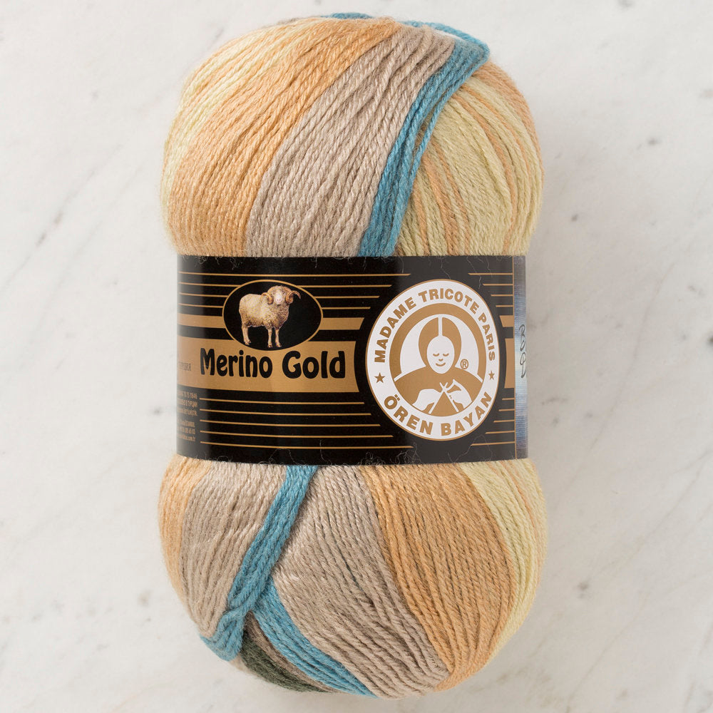 Örenbayan Merino Gold Batik Ebruli El Örgü İpi - 830